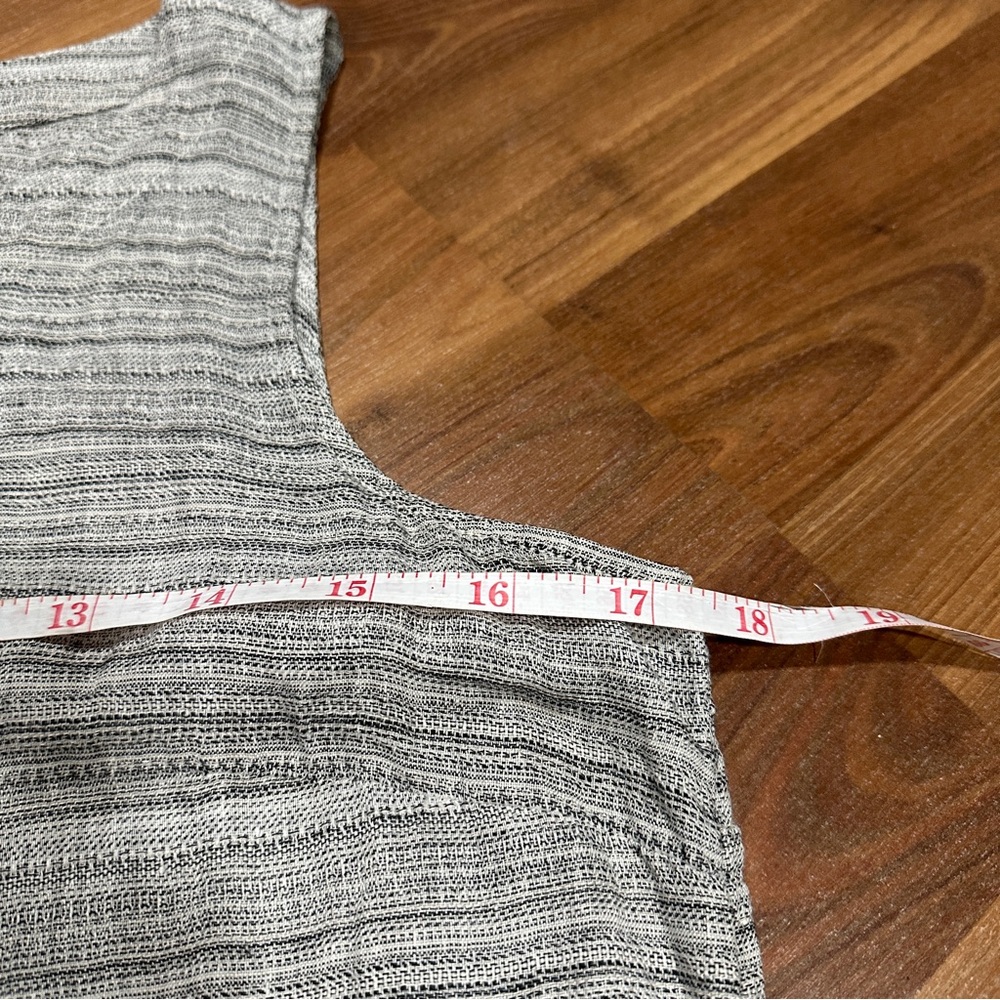 Pure Jill 100% Linen Faux Wrap Shift Dress Gray Lagenlook Sleeveless Size XL - Picture 8 of 13